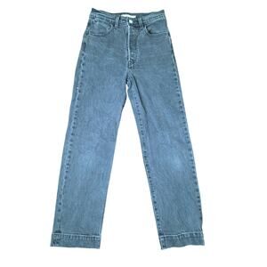 Levi's Ribcage Straight Ankle Buttonfly Faded Black Wash Jeans - Size 24